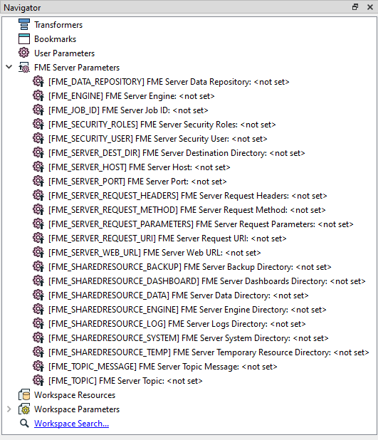 FME Server parameters